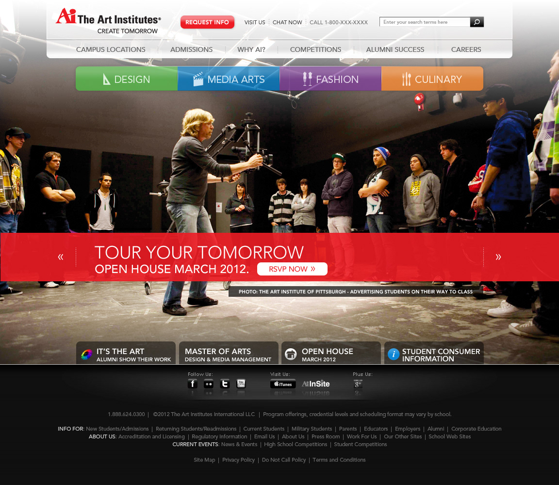 art institutes homepage redesign