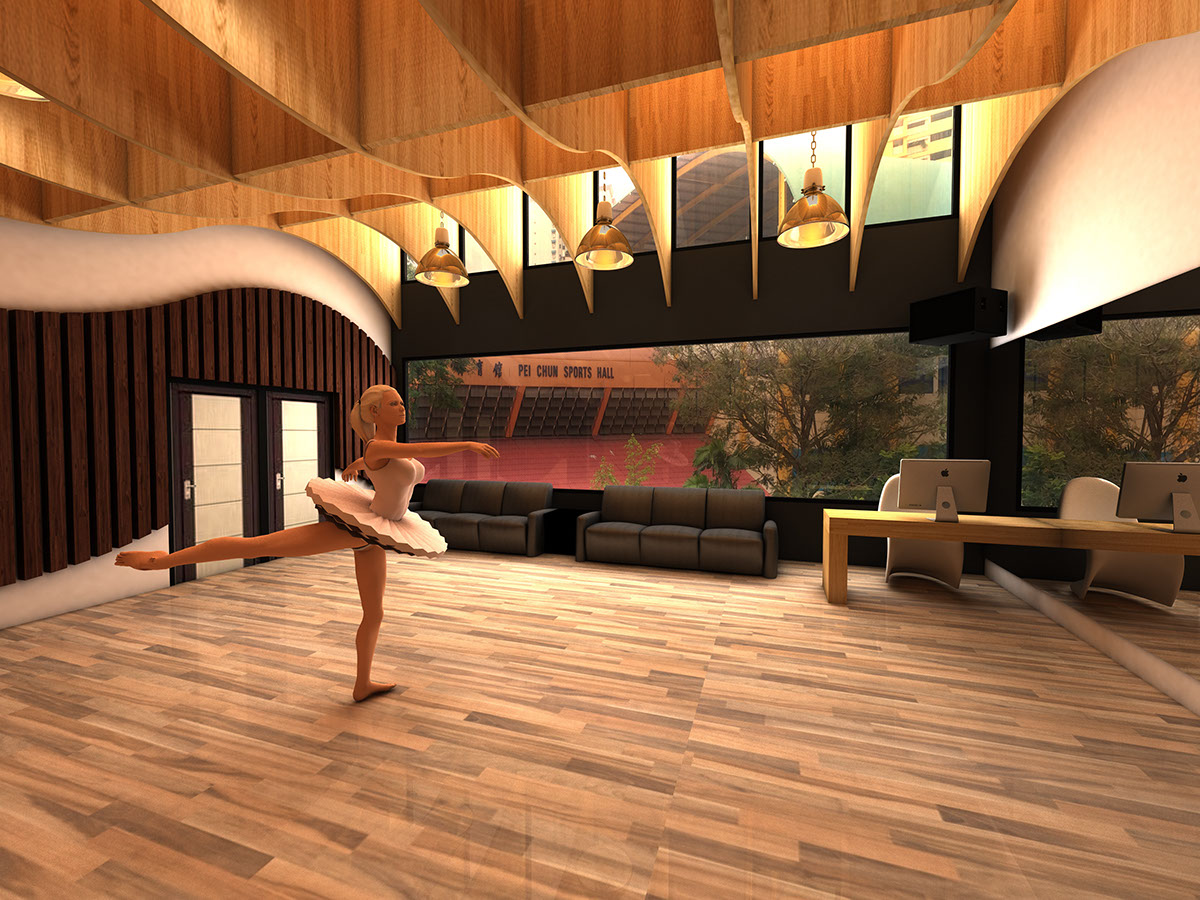 DANCE   Interior curves design centre 3d Visualisation