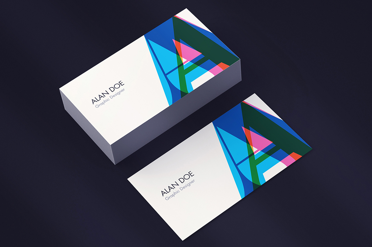 Mockup branging print business card poster logo Isometric