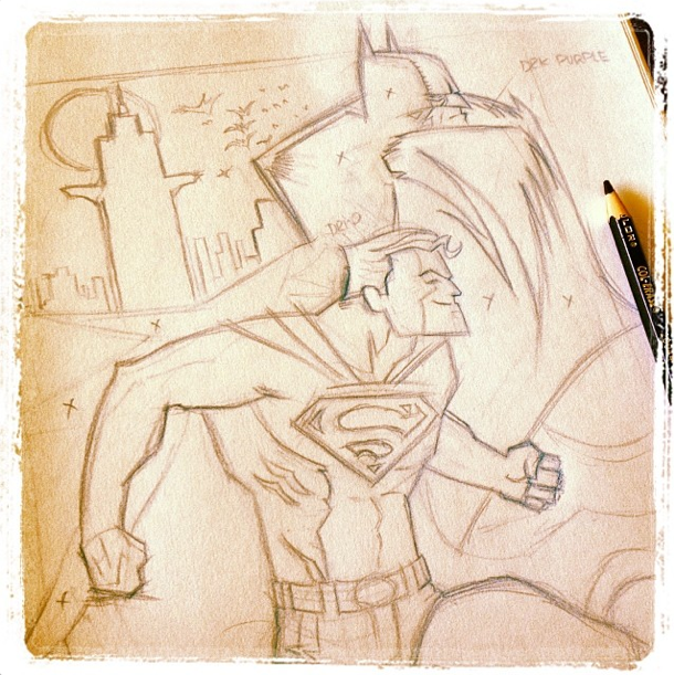 superman batman dccomics worlds finest superheroes ltd art gallery