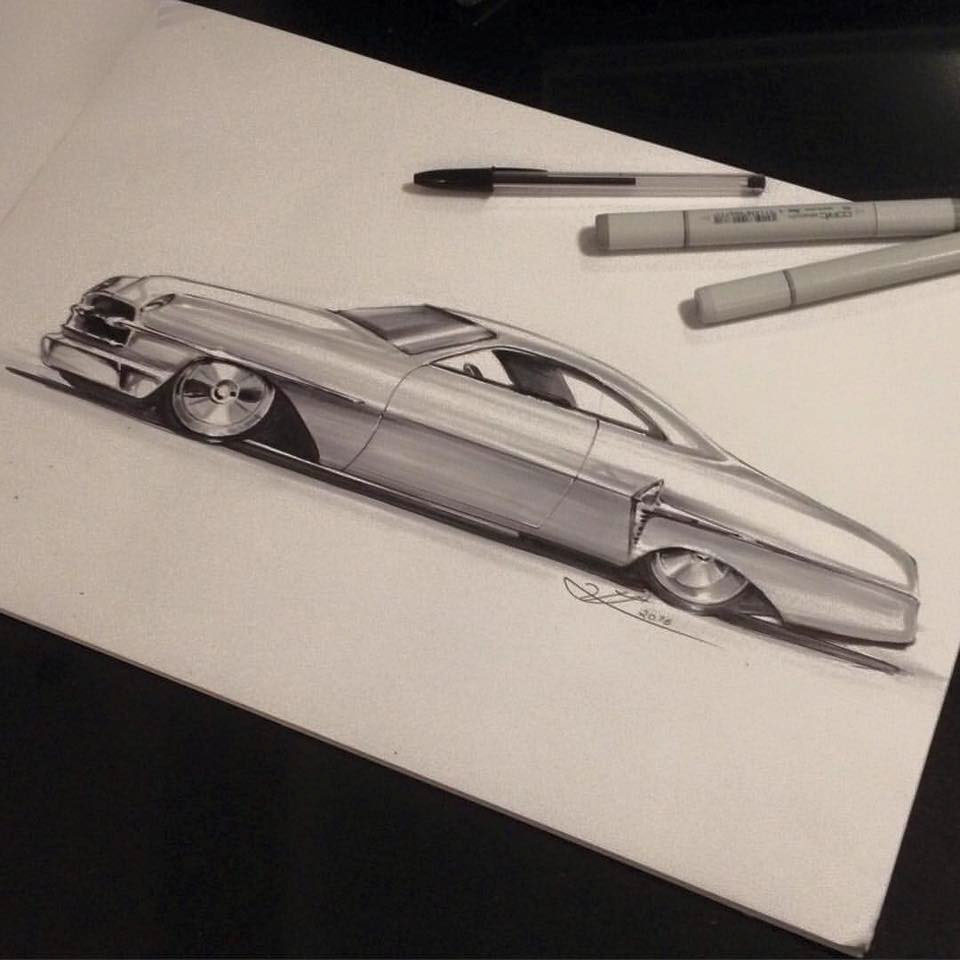 Renderings manuais Automotive sketchs