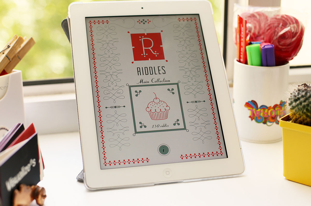 riddles iPad children app kids icons illustrations line ornament pattern Authentic tradition book interactive challenge