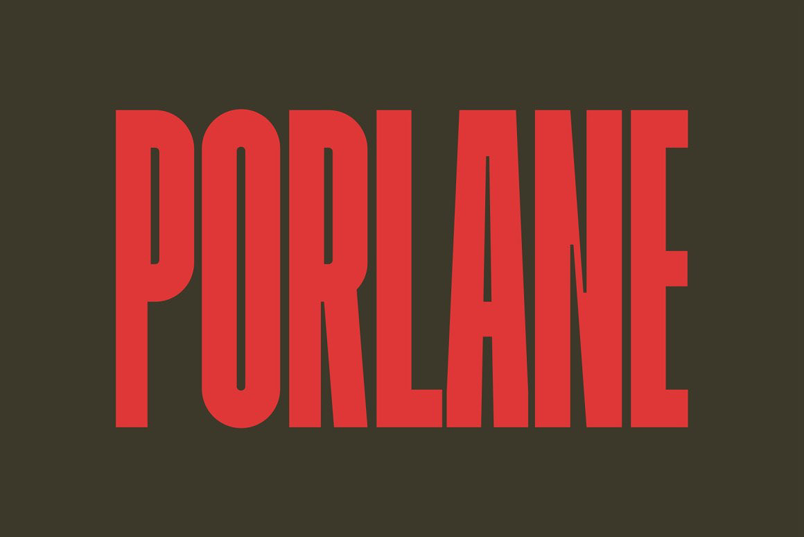 Porlane porlane font porlane typeface atk studio radinal riki Display condensed font Condensed typeface sans serif slant