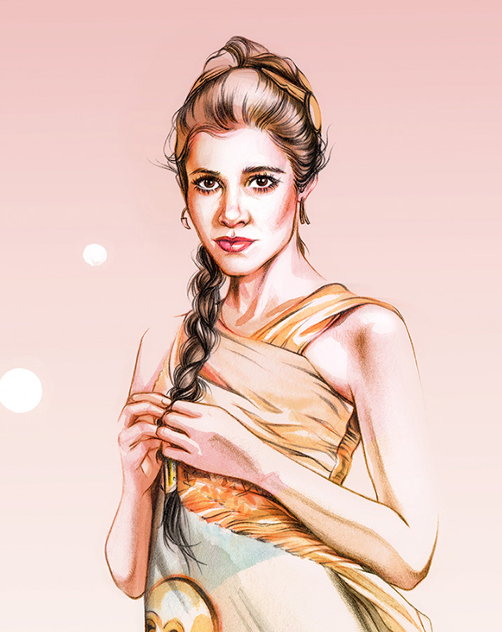 ecocline Fashion  fashion illustration Fashion illustrator Illustrator Natalia Sanabria Princess Leia rodarte star wars watercolor
