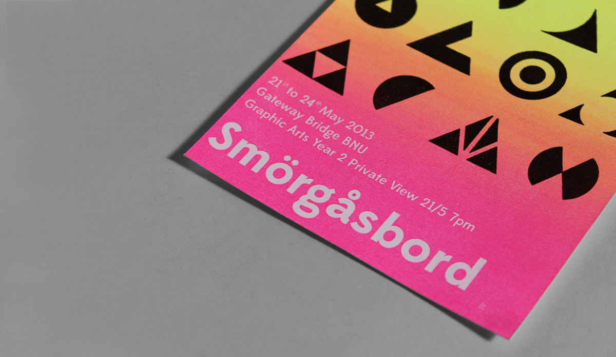 smorgasbord Bucks New Uni identity screen printing design graphic arts art show