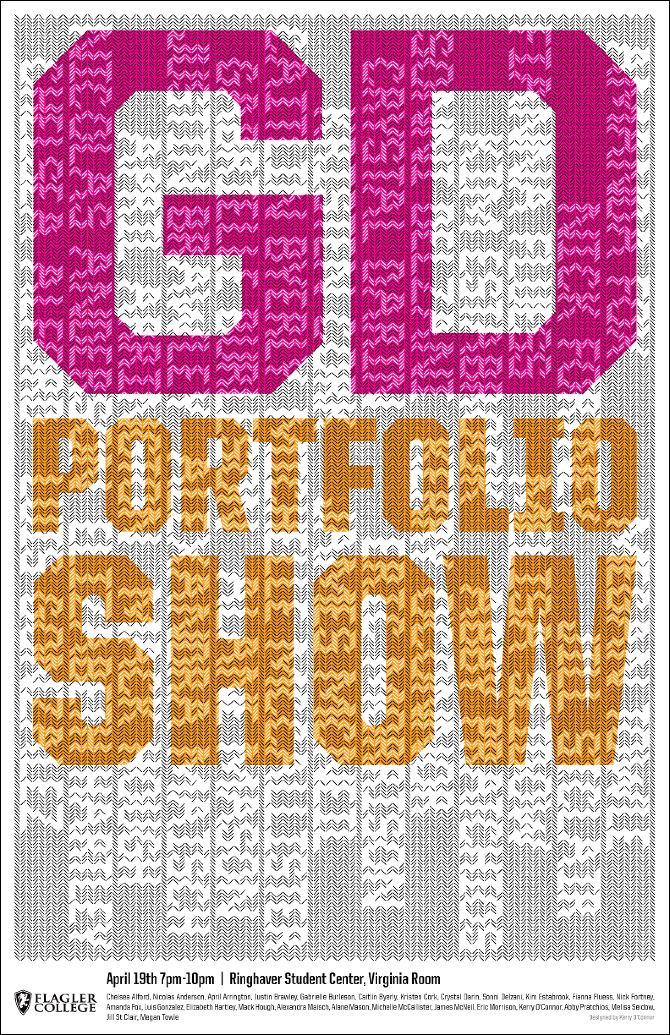 portfolio Show poster type design graphic Invitation postcard Flagler college