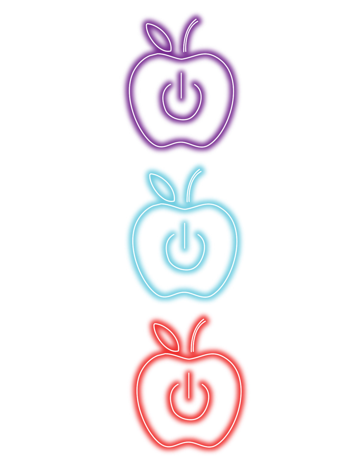 apple neon logo redesign