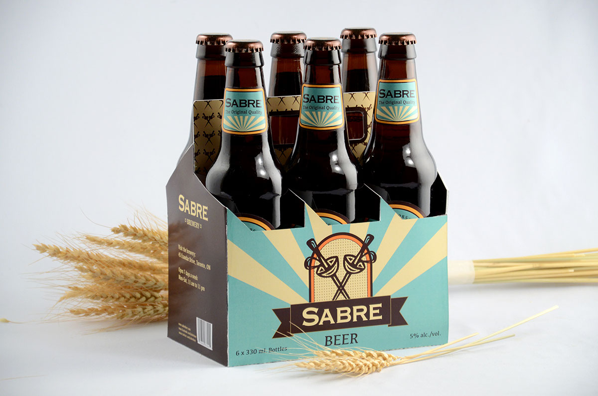 Beer Packaging label design sports beer sabre colour palette