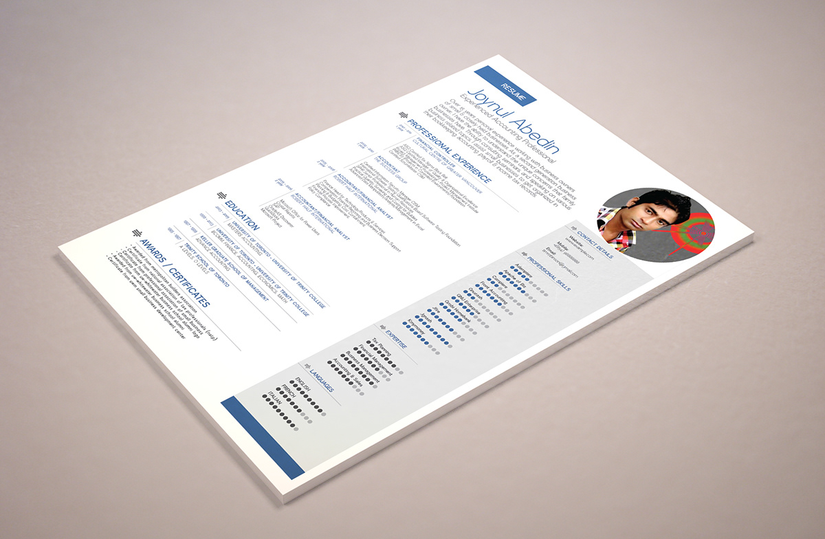 CV Resume template professionl ai EPS modern vector