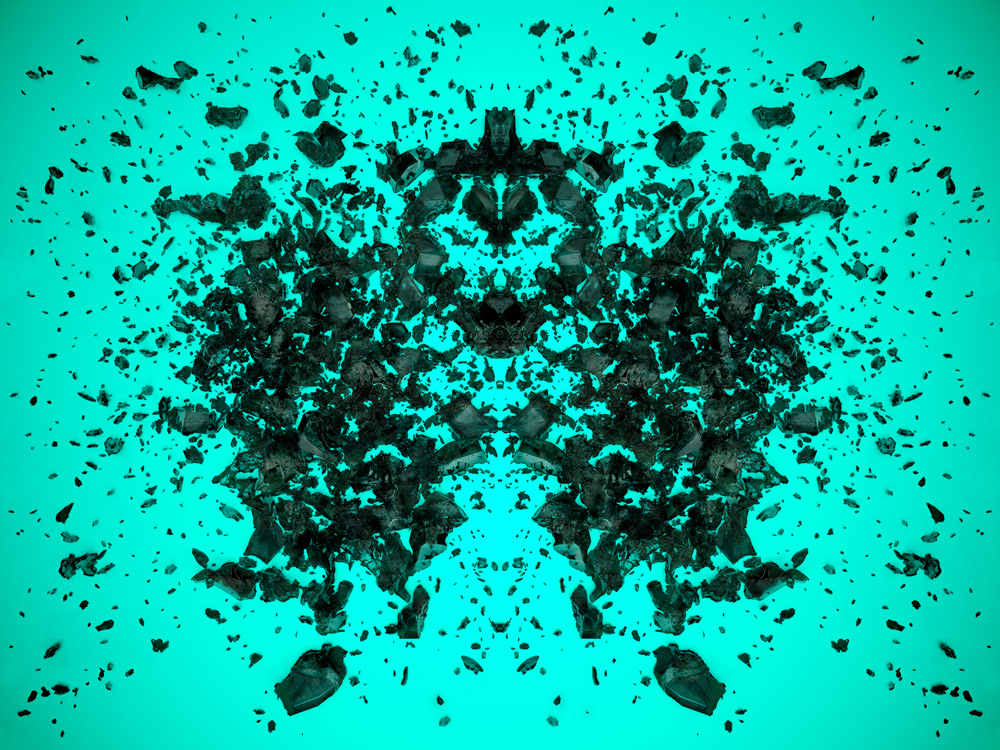 rorschach 3D rendering test colorful crystal
