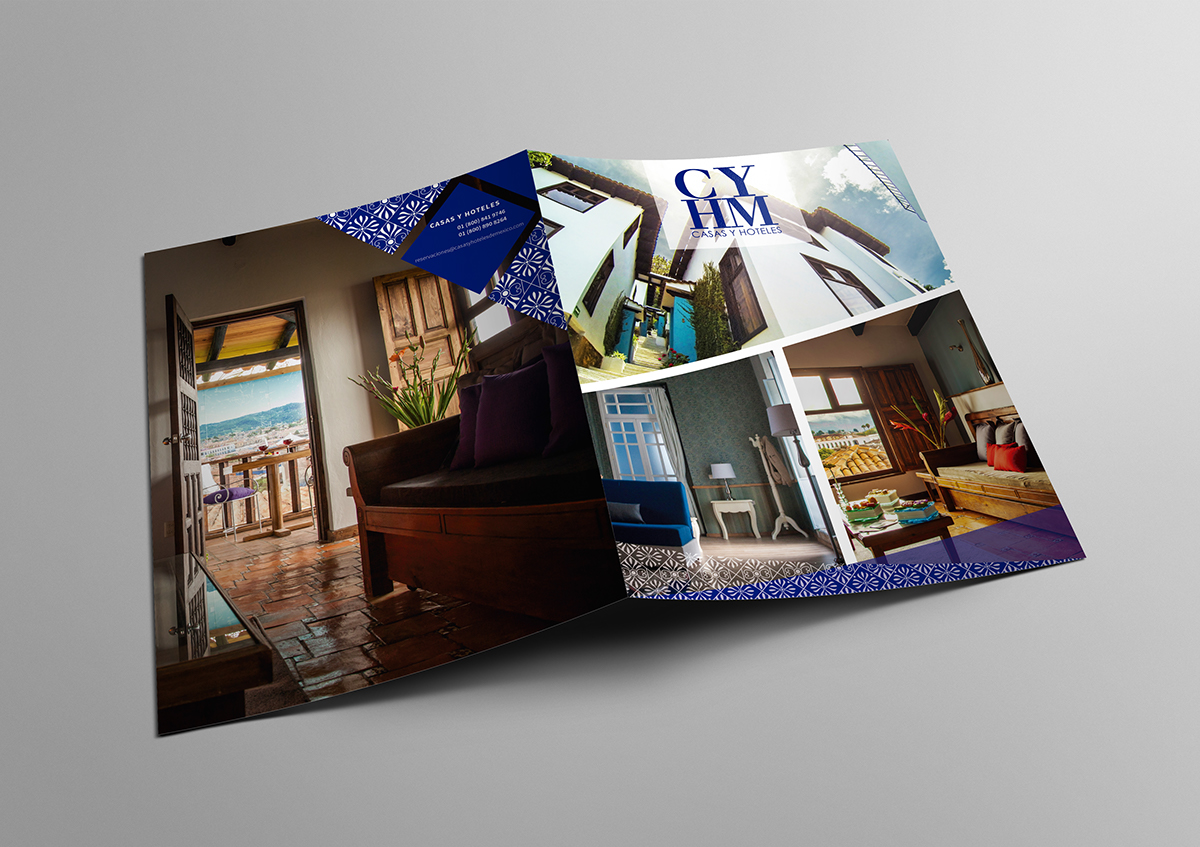 CYHM folder folleto Illustrador hotel photoshop editorial