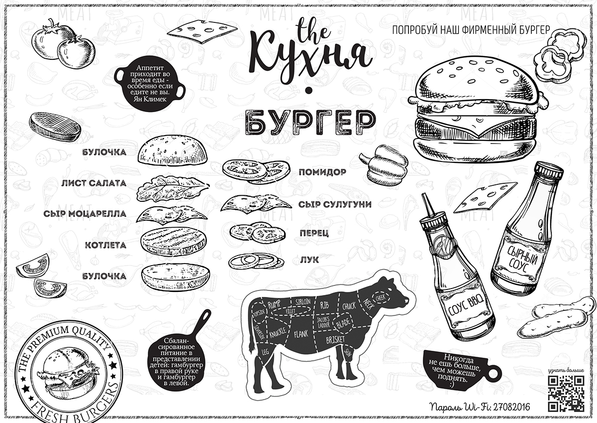 graphic design  placemat Food  kiev Kirill Poezdnik