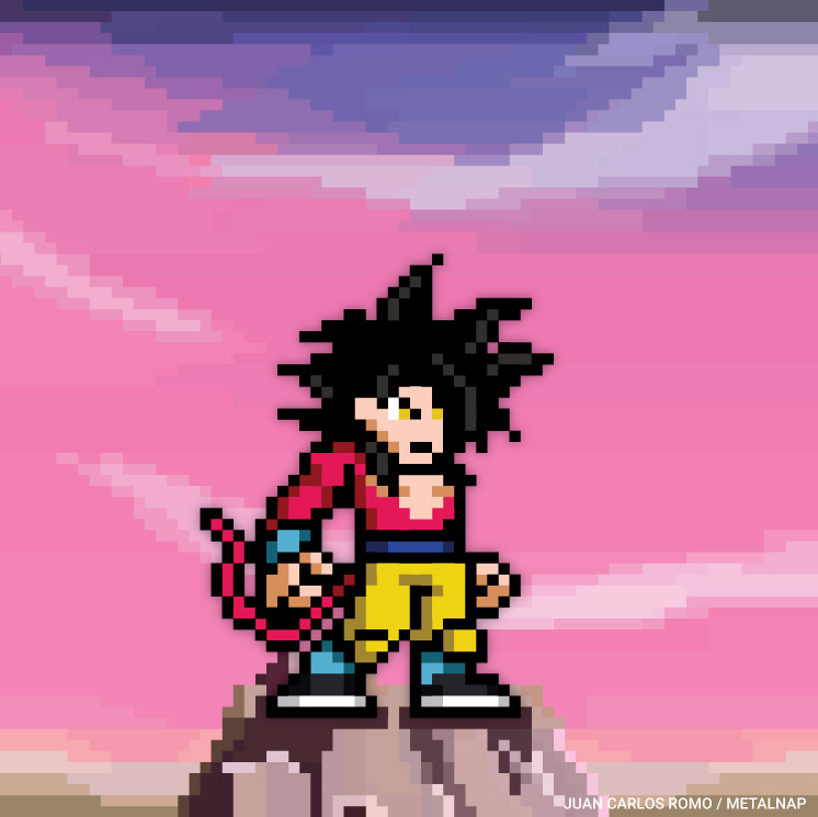 pixel dragon ball goku anime manga Character Pixel art 8bit 16bit