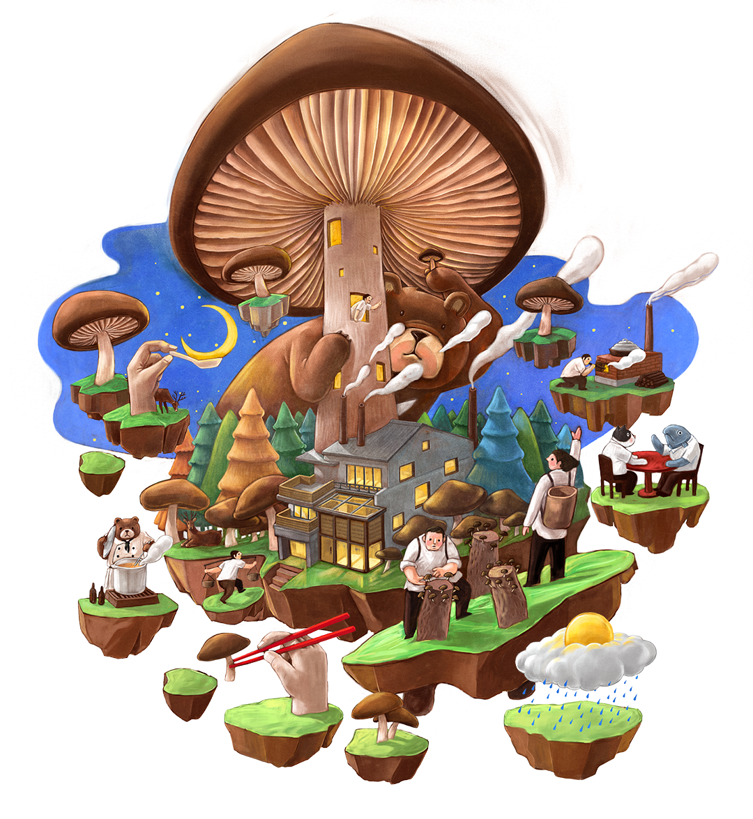 croter Croter Illustration Mushrooms bear ILLUSTRATION  菇事所 goodthing