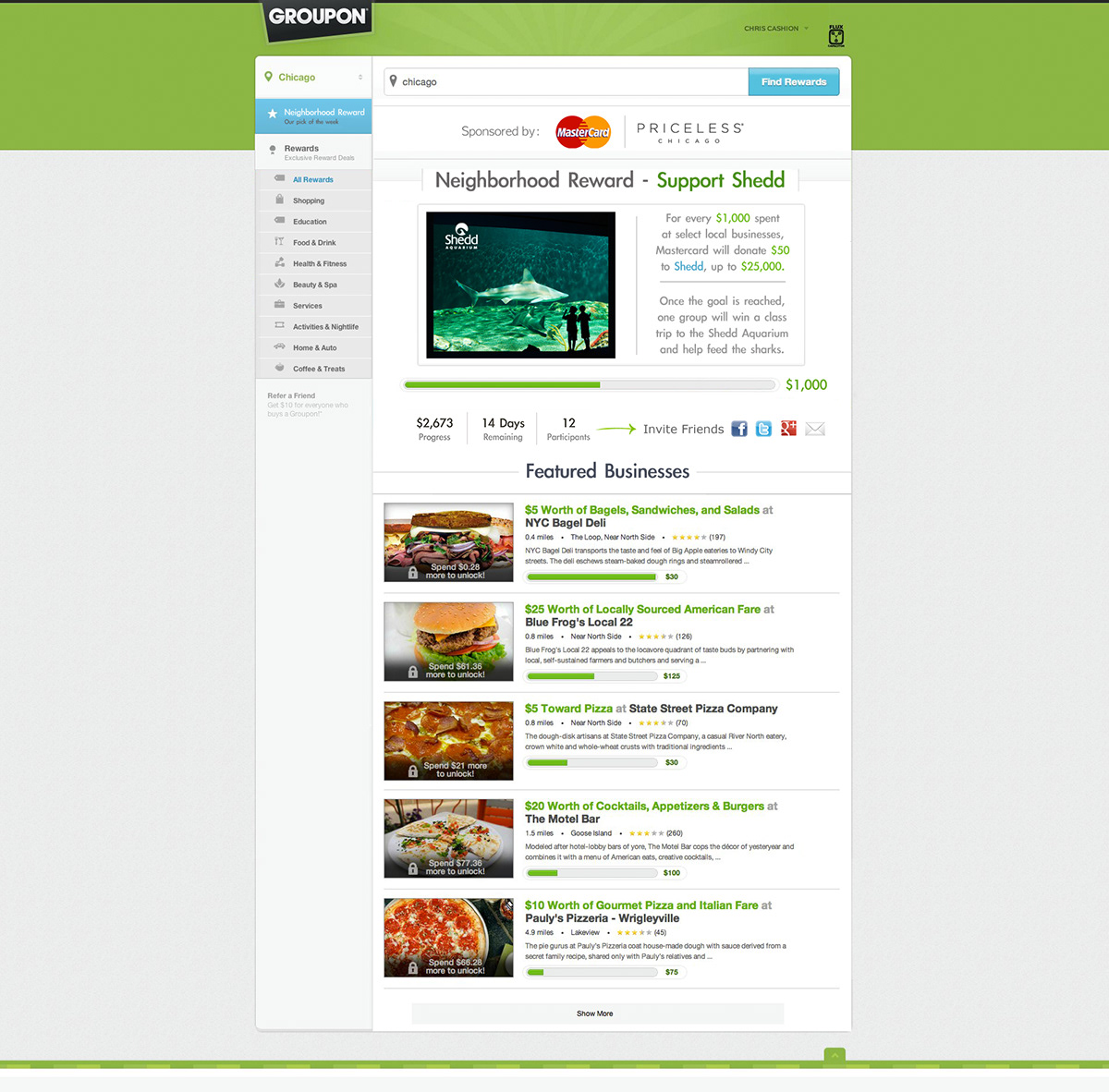 marketing   campaign mastercard priceless chicago groupon cubs UI ux web layout