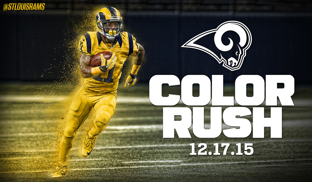 St. Louis Rams nfl Nike football color rush rams jersey yellow tavon austin