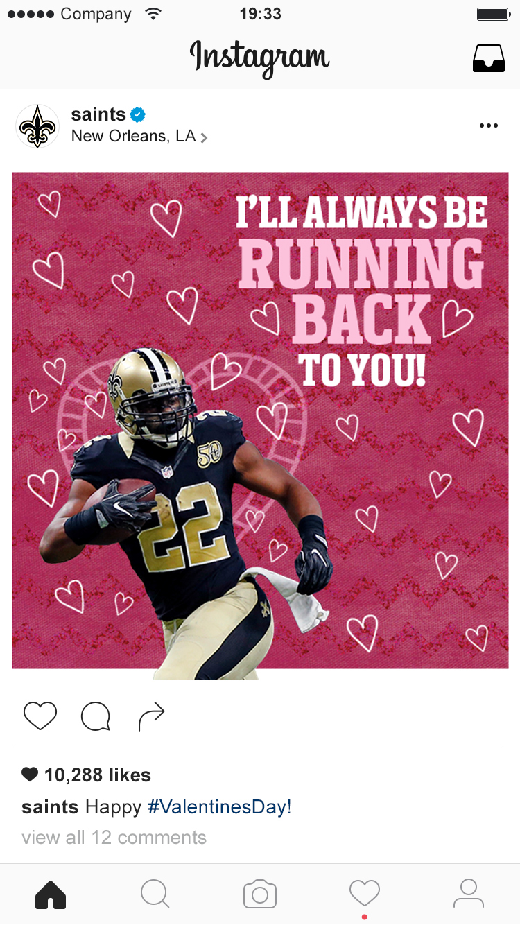 New Orleans Saints instagram social media graphics