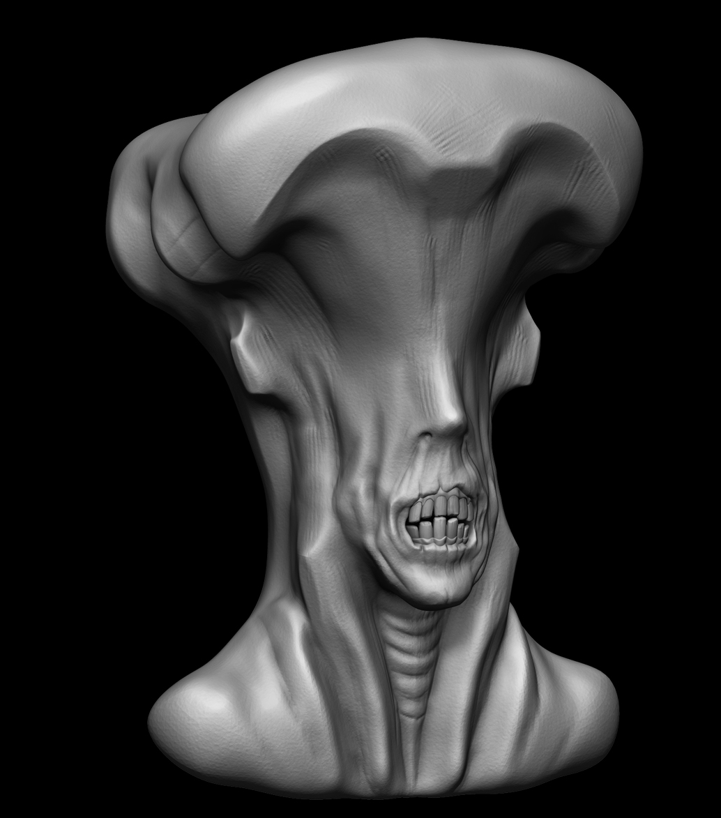 Zbrush modelling Render CG Sculpt bust alien
