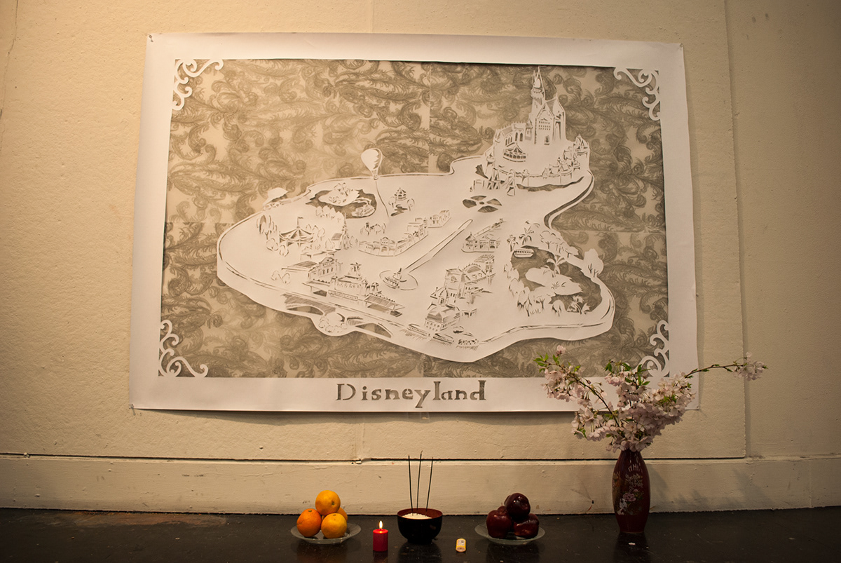 paper papercut Digital Arts Disneyland map