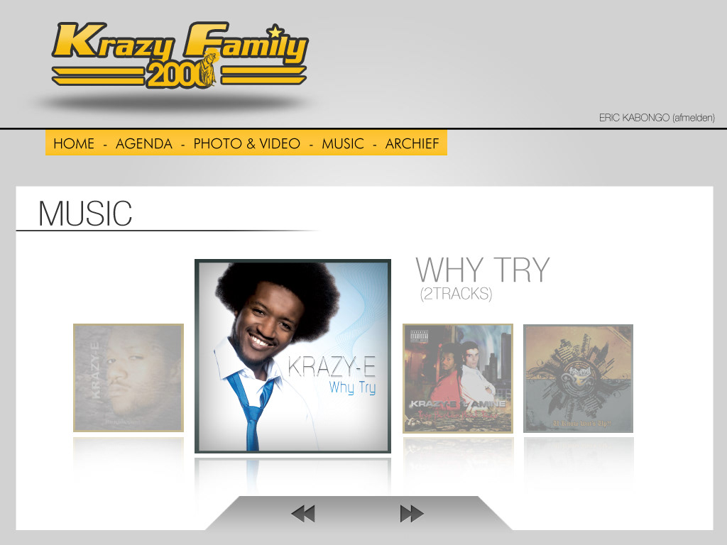 photoshop Krazy-E Website fanpage