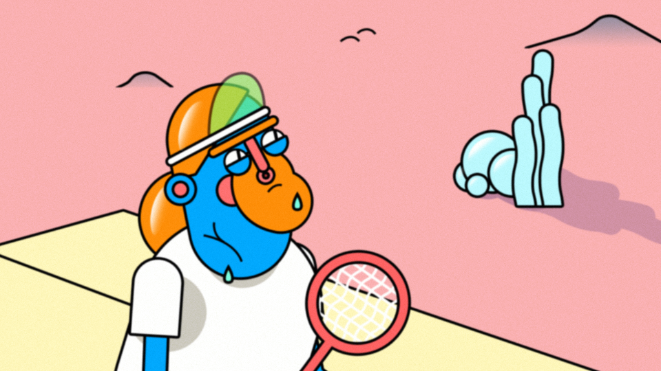 funny weird surreal art shortfilm animationillustration design comedy  tennis artwork