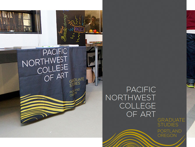 Adobe Portfolio Production pamphlets Tablecloth higher education art college pnca Pacific Northwest College of Art direct mailer Promotional print