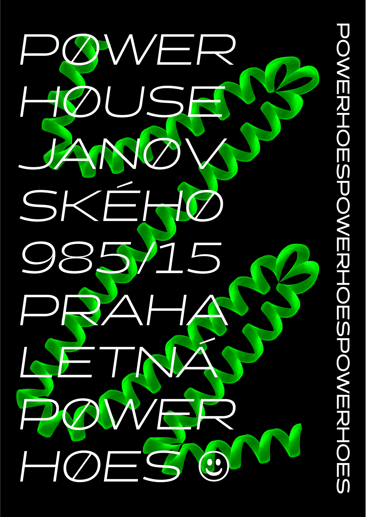 Powerhouse prague Emoticon 3D green spray photo string design art