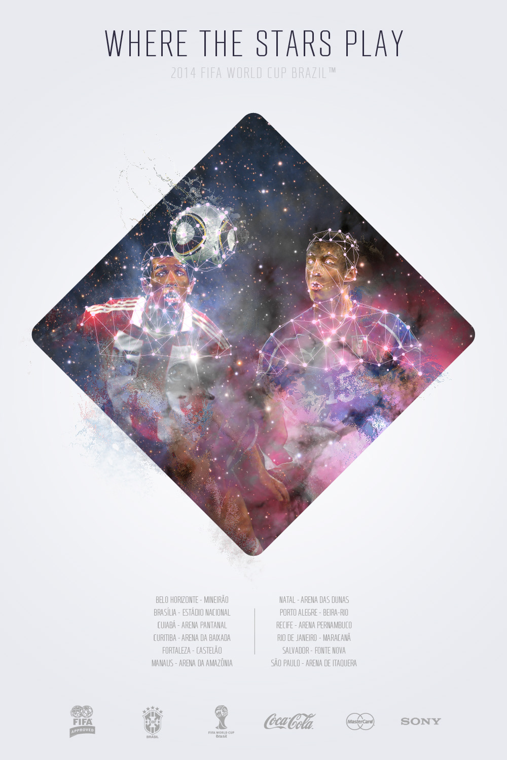 FIFA soccer poster WorldCup ad Promotional Space  ball outerspace stars star constellation Constellations print