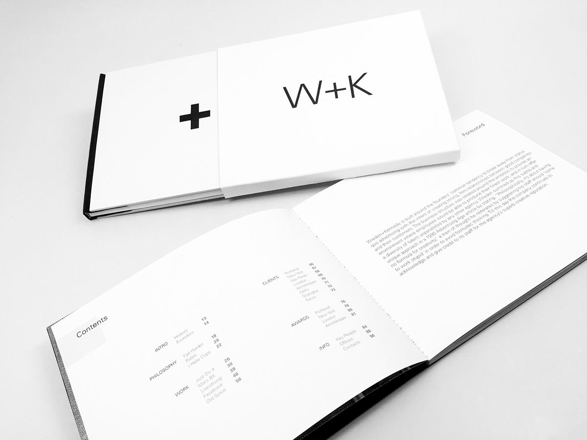 Adobe Portfolio book design wieden+kennedy W+K