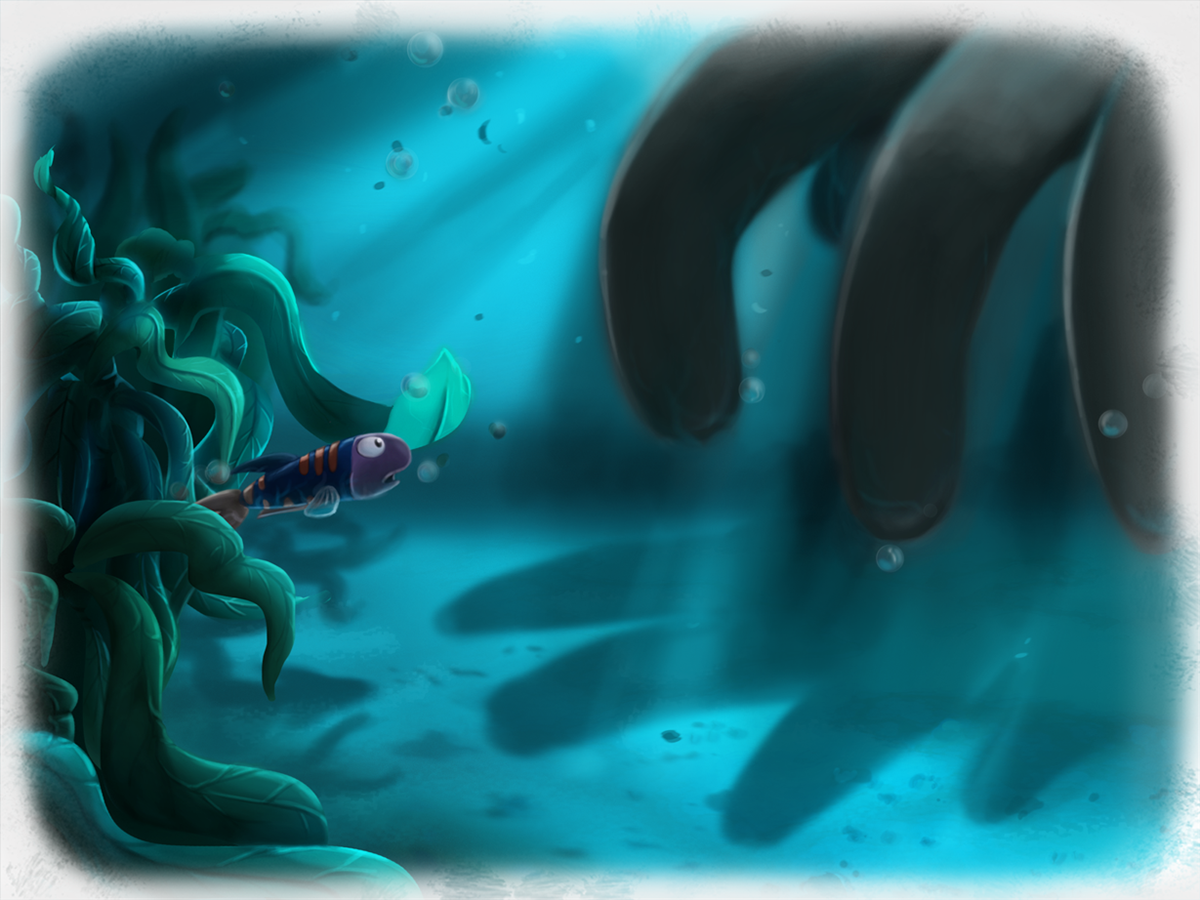 children's book digital painting fish dallas water blue danger Kickstarter project 