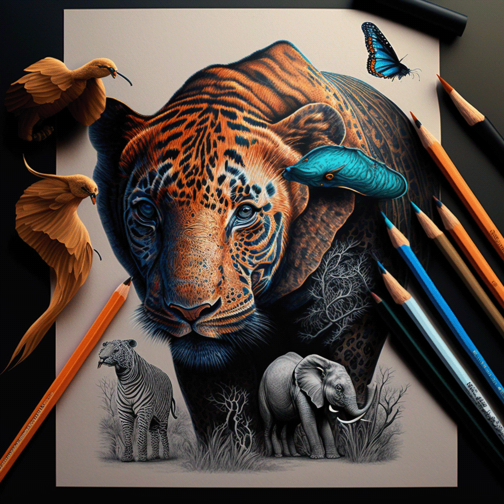 animals artwork Drawing  jungle Panthere pencil panther