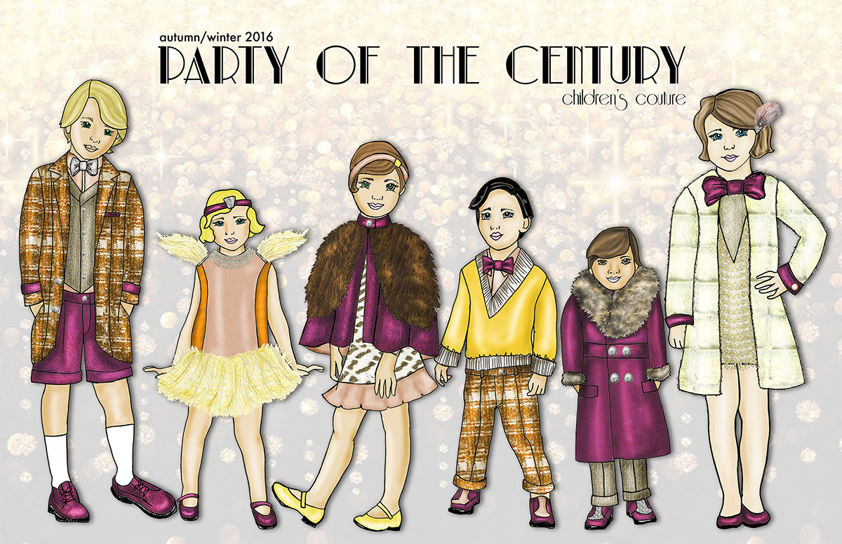 gatsby fashion illustration Children's Wear children's couture SCAD Child/Parent Design 1920's galliano photoshop