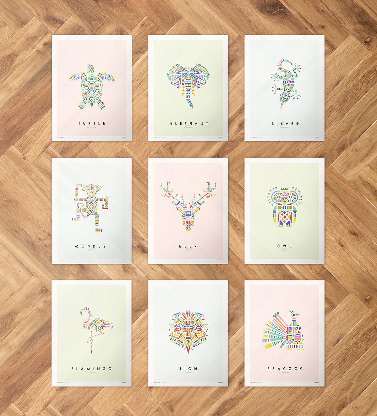 artwork animals Collection zoo poster geometric colour