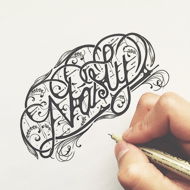 lettering Handlettering Script doodle handtype filigree flourish typeletterring