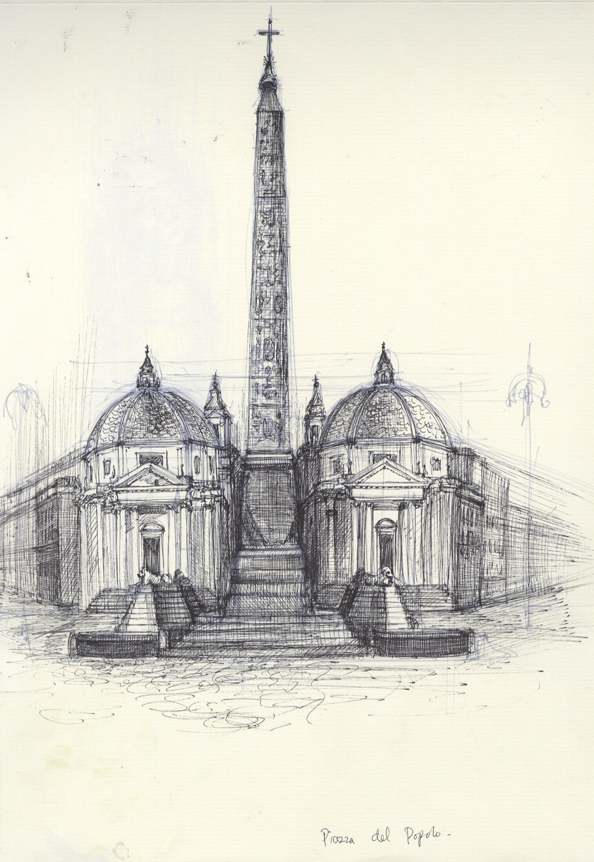 roma Rome cat pit largo argentina sketches sketchbook pen and ink Travel basilica angel church Catholic free hand Landscape cityscape