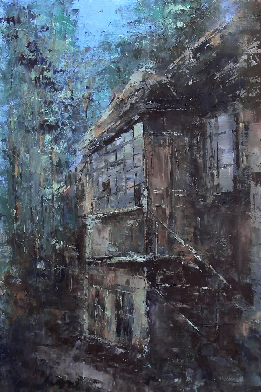 Without an address - palette knife oil painting by Vitaliy Mashchenko