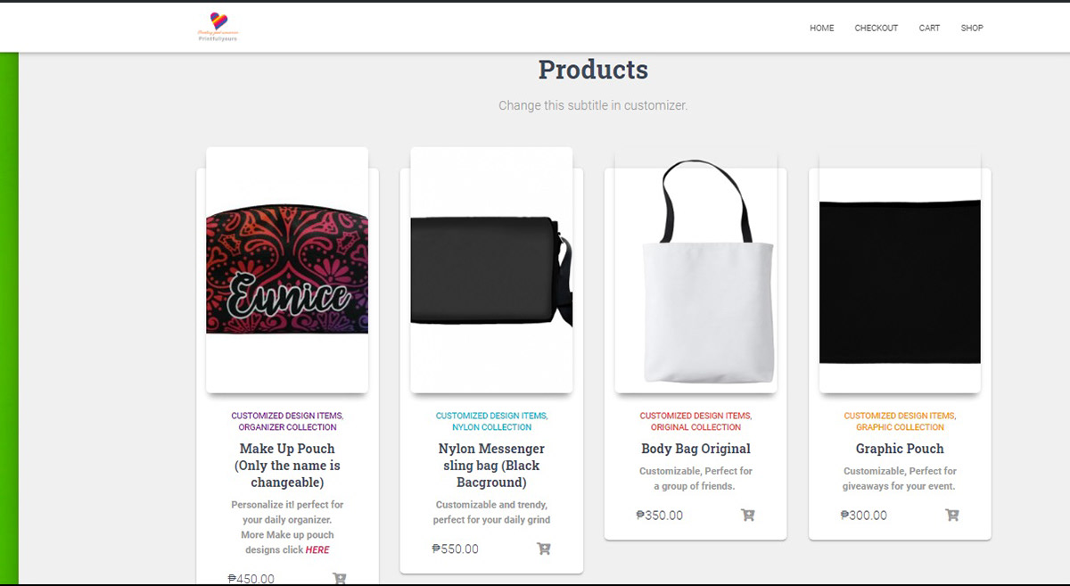 Web Design made from wordpress using woocommerce for Print on Demand business.