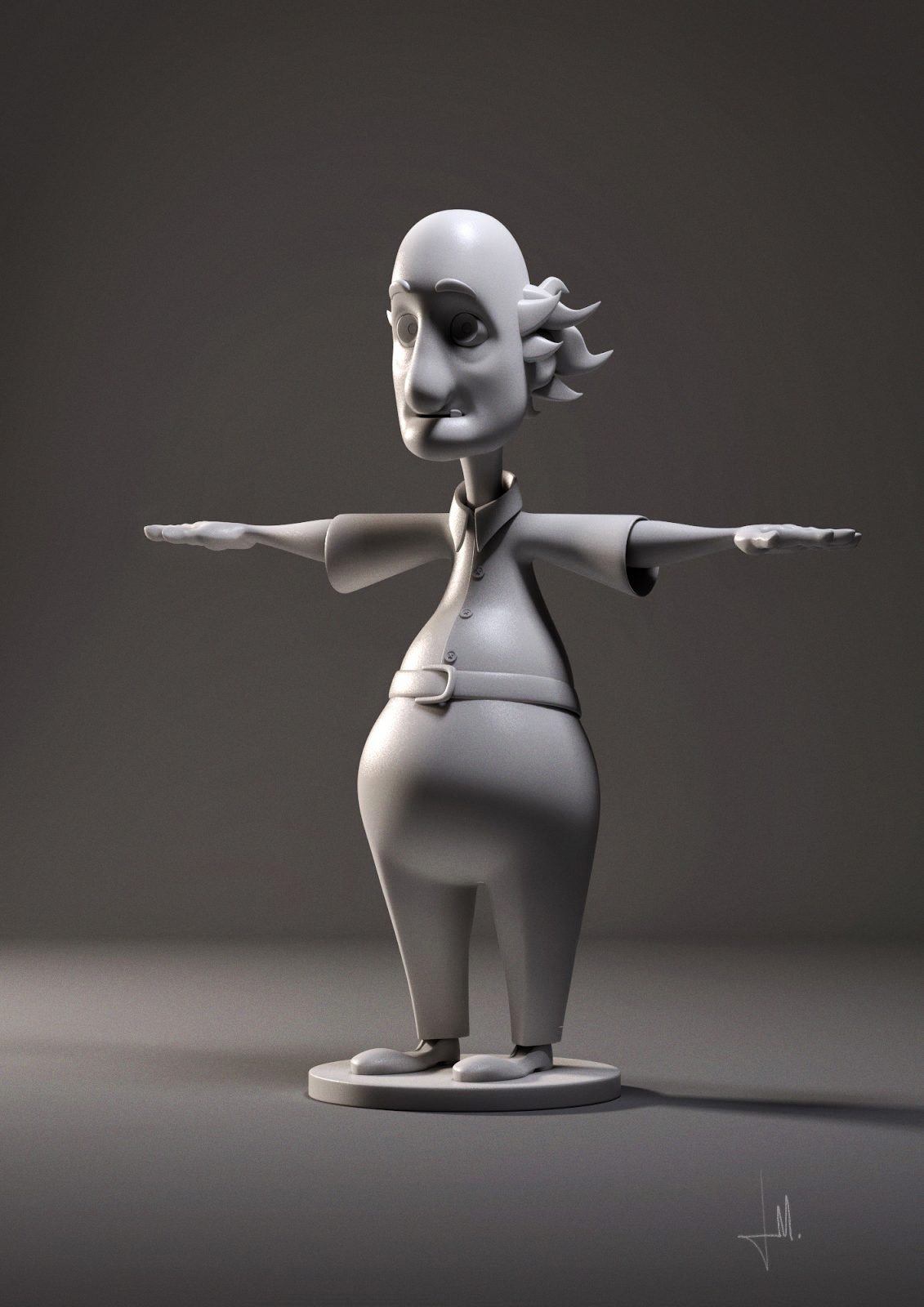 kid grandfather animation characters 3D