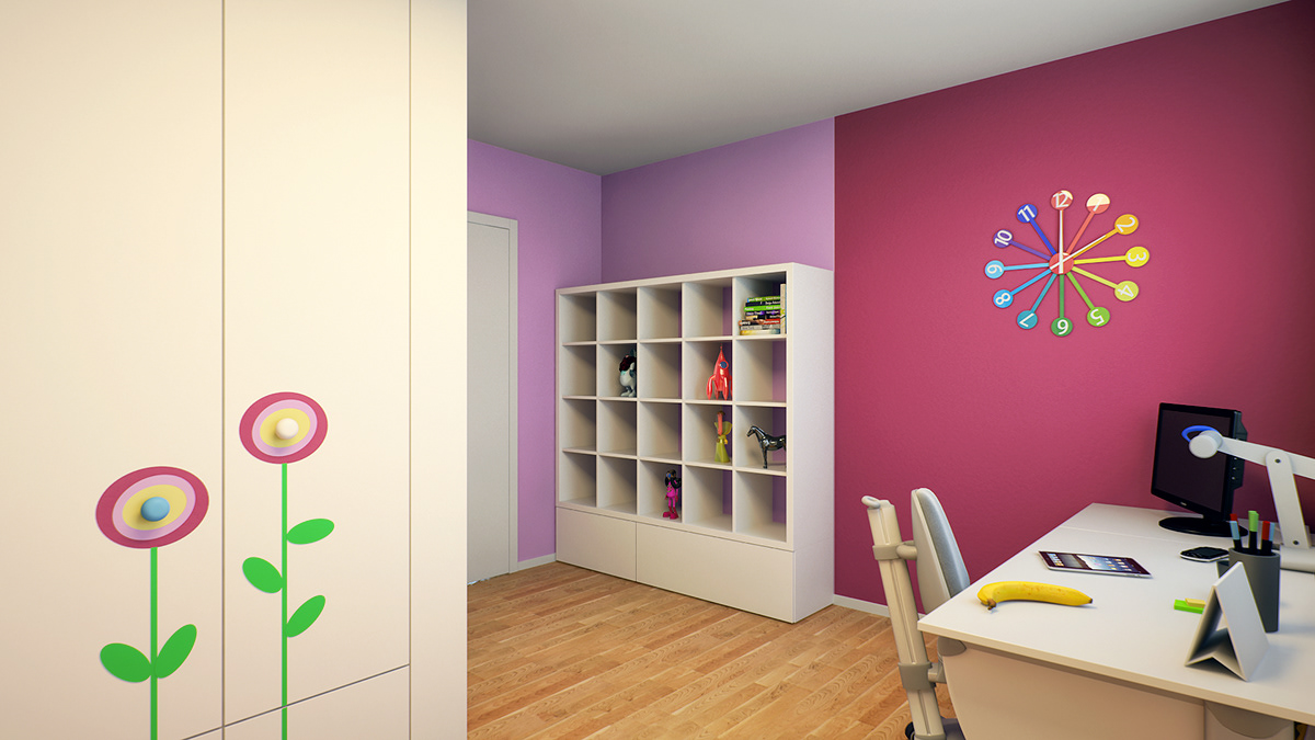 children room Modo 701 3D Visualization