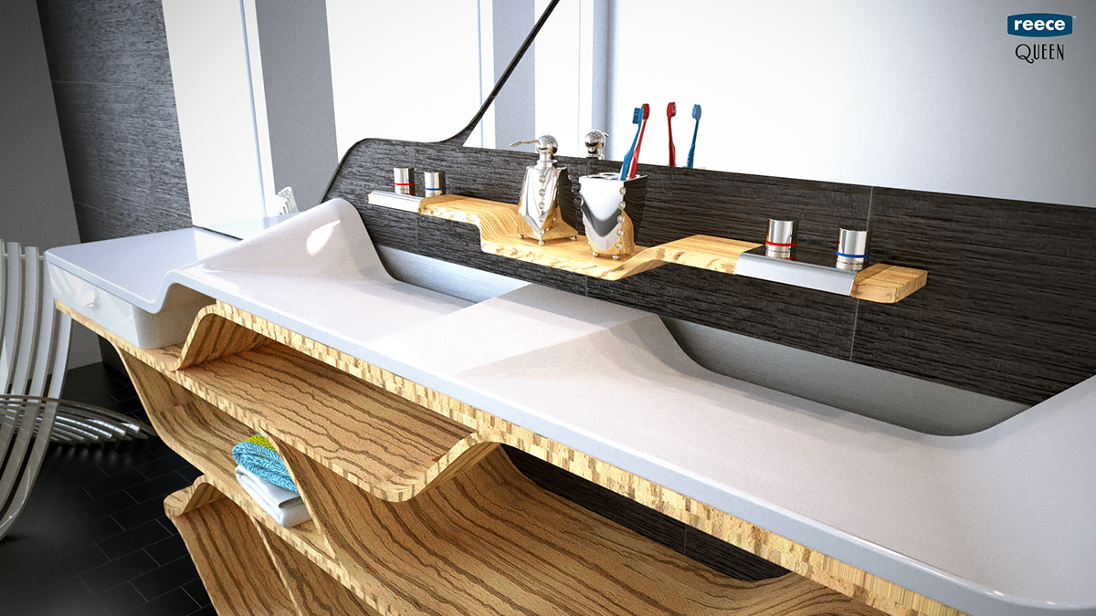 bia bathroom Interior design 3D vanity Sink furniture