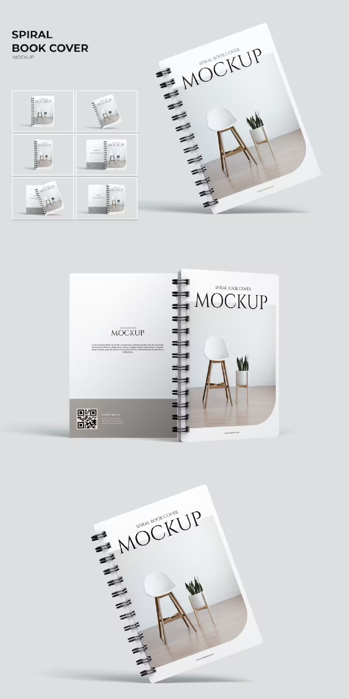 book cover Mockup catalog presentation print Printing brand Spiral