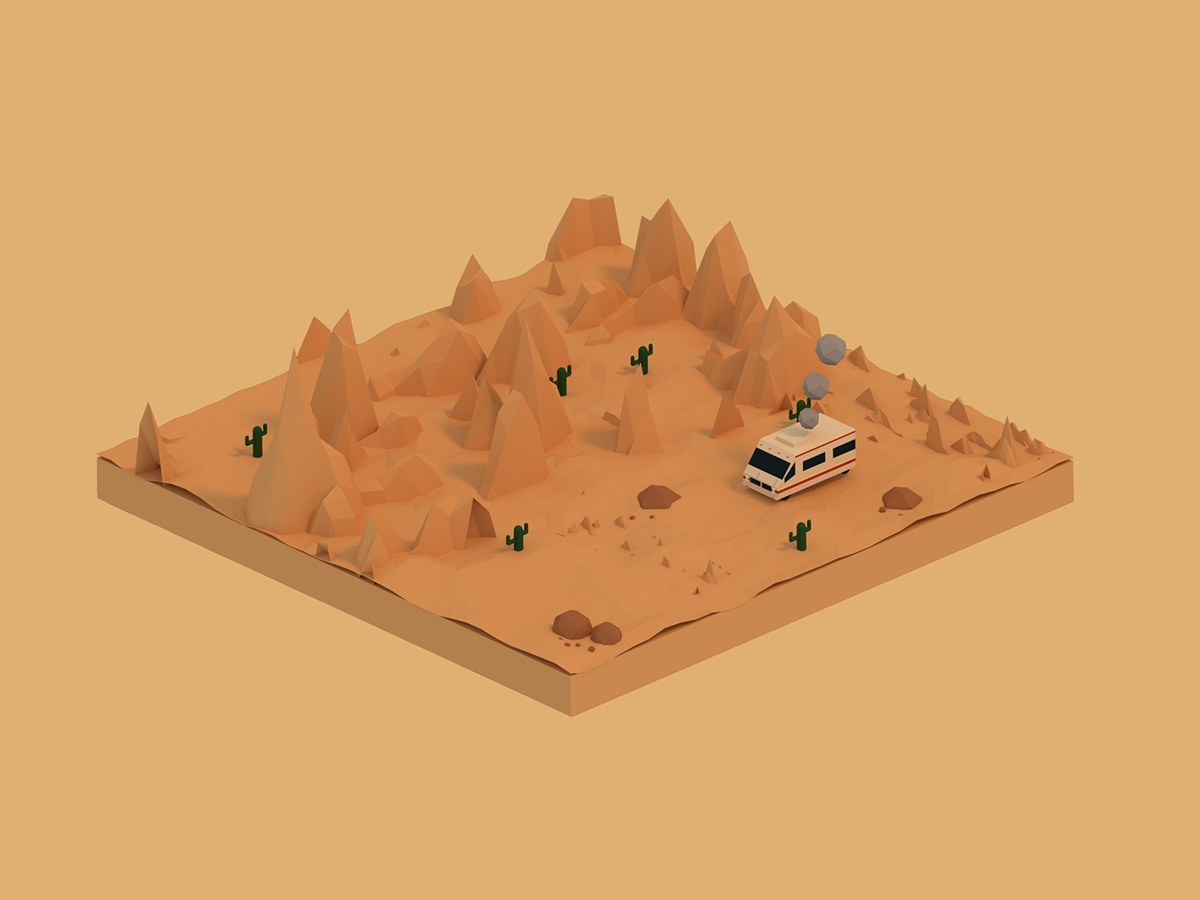 breaking bad walter white Low Poly Isometric blender cinema 4d 3ds max tv show