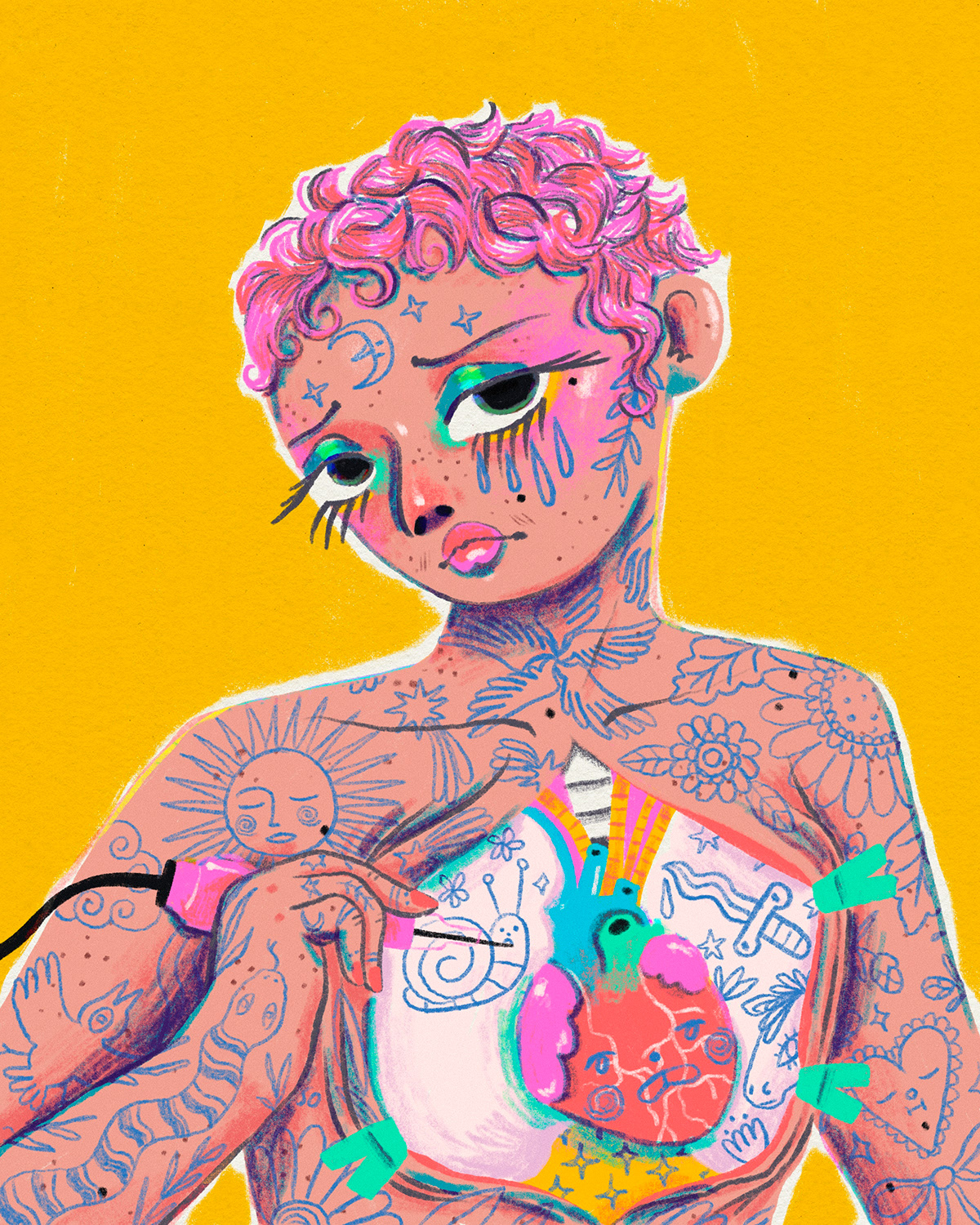 clown El Salvador nonbinary queer tattoos