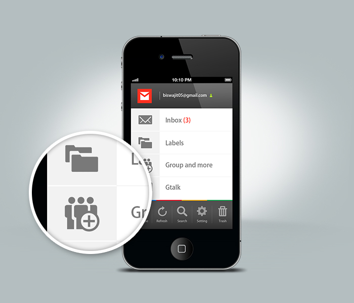 Mobile app re-design gmail app