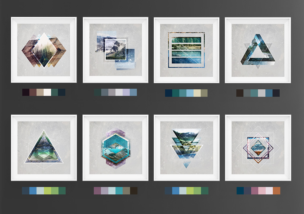 graphic design geometric Landscape triangle modern art Photography  photomontage lake