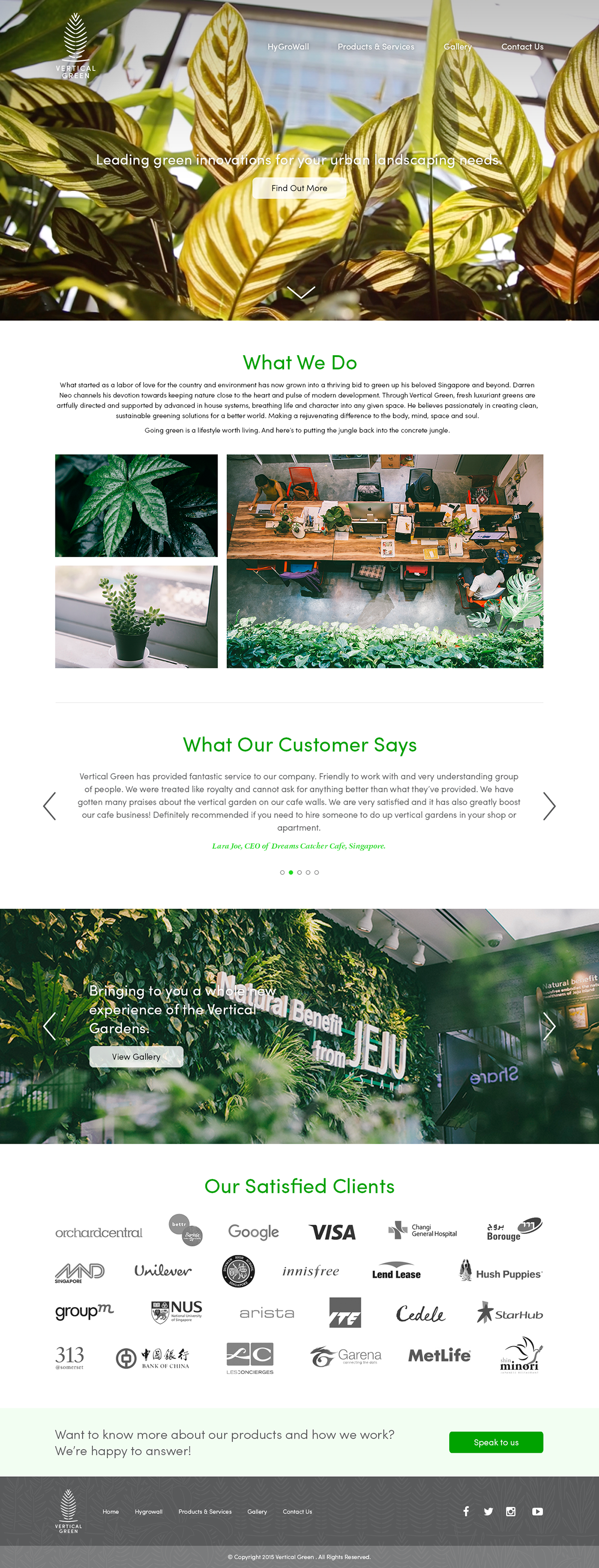 corporate plants portfolio vertical garden modern simple minimalistic greenery Website wordpress