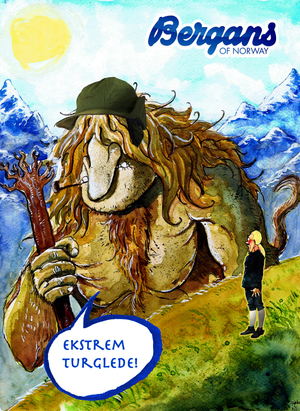 troll bergans norway outdoors draug seamonster watercolor Nature commercial