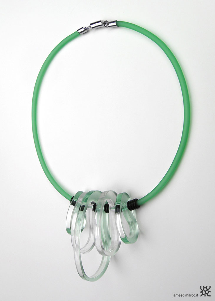 Necklace plexiglass Nature colour jewels jewelry JAMES DI MARCO water drop