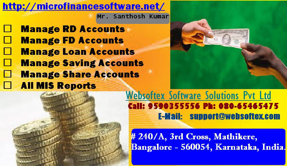 Loan Software | Banking Software | NGO Microfinance Software| Microfinance Software | Co-Operative Banking Software | Loan management software | NBFC Software | Free Microfinance Software| Community Banking Software | Community Microfinance Software | Microfinance Software in India