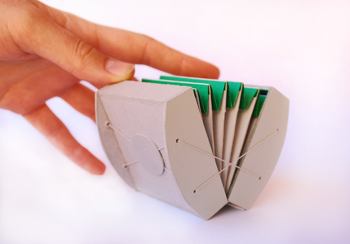 origami  kinetic sculpture kinetic cardboard pull play Paper Fold hand work